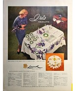 1960 LEACOCK - IRIS TABLECLOTHS - STYLE - FASHION - DECOR - Vintage Prin... - $16.27 CAD