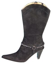 Donald Pliner Couture Suede Leather Boot Shoe New 9.5 Western Rhinestone... - $202.50