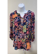 NWT By Design WOMEN&#39;S Size S Colorful 3/4 Roll Up Sleeve Blouse Top Cool... - £10.95 GBP