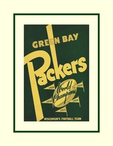 Vintage 1940s Green Bay Packers Football Poster Print NFL Title Town Wal... - $22.99+