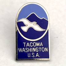 Tacoma Washington USA Small Pin Vintage Enamel Seagull Mountain Water - $10.00