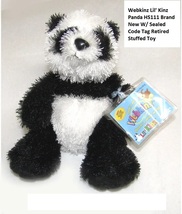 Webkinz Lil&#39; Kinz Panda HS111 Black White Mini Stuffed Animal With Code New - $28.99