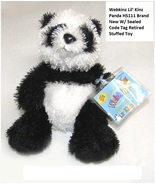 Webkinz Lil&#39; Kinz Panda HS111 Black White Mini Stuffed Animal With Code New - $28.99