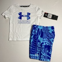 Under Armour UA Boys Rash Guard &amp; Swim Trunks Shorts Set Outfit Sz 2T - £20.36 GBP
