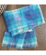Vintage The Scotch House Plaid Scarf Turquoise Purple Ivory - $870.48 MXN