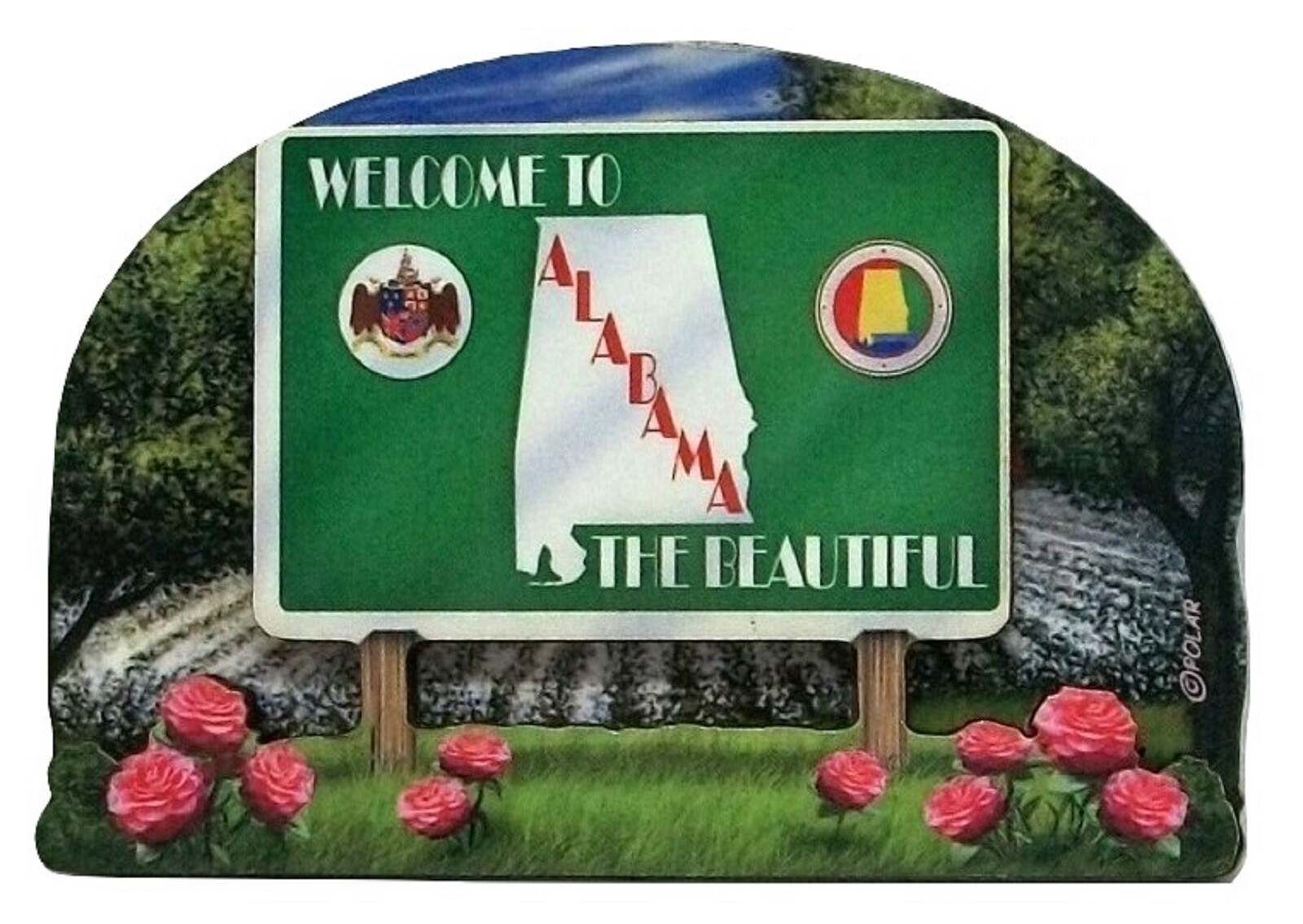 Alabama State Welcome Sign Artwood Fridge Magnet - $7.49