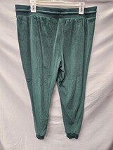 Women's XL Green Lounge Casual Buttery Soft Velour Drawstring Pants Stars Above image 3