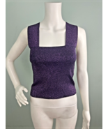 House of Harlow 1960 Women&#39;s Amethyst/Purple Shimmery Lurex Tank Top Sz ... - $49.49