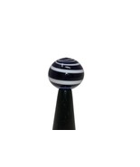 Midnight Blue And White Swirl Stripes 21mm Oval Sphere Glass Marble - $27.10 CAD