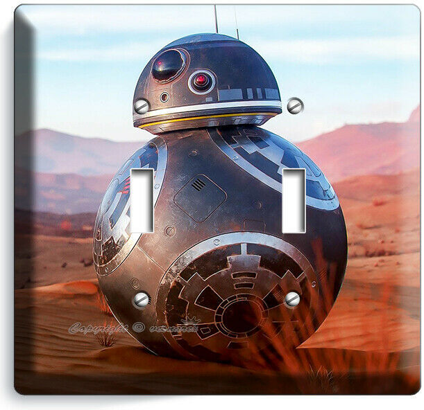 STAR WARS BB-8 DRON ROBOT BAD GUY 2 GANG LIGHT SWITCH PLATES FAN GIFT ROOM DECOR