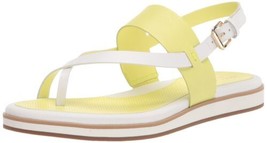 Cole Haan Women&#39;s Mandy Thong Sandal Flat Sunny Lime/Optic White W25349 - £42.49 GBP