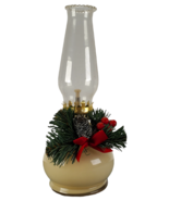 Vintage LampLight Farms Ivory Cream Glass Hurricane Kerosene Oil Lamp 8&quot;... - £13.54 GBP
