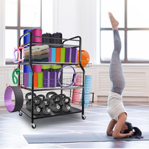 Yoga Mat Balls Storage Rack Holder Home Gym Storage Rack Organizer for Dumbbells - £89.43 GBP