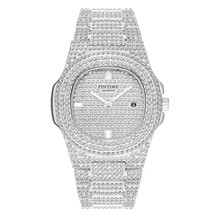 Men diamond bling iced out gold watch luxury quartz casual dress boss wrsitwatches gift thumb200