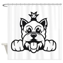 Peeking Yorkshire Terrier Shower Curtain - $80.00