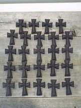 24 Cast Iron Crosses W/ Screws Drawer Cabinet Handles Dresser Religious Cross - £31.16 GBP