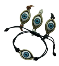 Pack of 2 Pieces Evil Eye Adjustable Bracelets jewelry mens women JL745 - £6.82 GBP