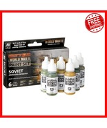 WWII Soviet Armour &amp; Infantry Acrylic Paint Set - 6 x 18 ml for Authenti... - $699.08 MXN