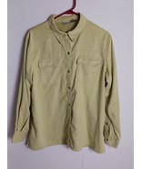 Chico&#39;s XL Button Down Shirt  Women Olive Green Designer Fashion Stylish... - $648.14 MXN