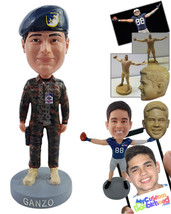 Personalized Bobblehead Foreign soldier on duty wearing his combat uniform with  - £72.91 GBP