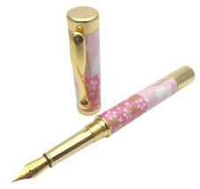 Fountain Pen Usagi Rabbit Japan Mino Paper Pink Pattern medium nib witho... - $92.70+