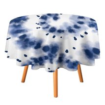 Tie Dye Tablecloth Round Kitchen Dining for Table Cover Decor Home - £12.78 GBP+