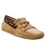 TOD&#39;S Gommino Fringe Canvas Suede Shoes Loafers in Sand ( 7 ) - $7,472.33 MXN