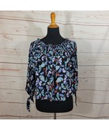 Free People Small Lexington Print Off Shoulder Top Long Sleeve Floral Si... - €29,55 EUR