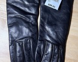 Size 6 1/2 NEW Bloomingdale&#39;s Black Leather Gloves with Cashmere Lining ... - $29.99