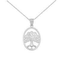 925 Sterling Silver Tree of Life Filigree Swirl Celtic Pendant Necklace - £26.74 GBP+