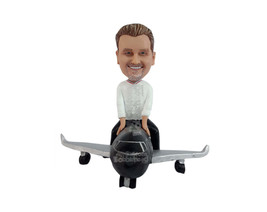 Custom Bobblehead Man Sitting on an Airplane - Motor Vehicles Planes Personalize - £134.92 GBP