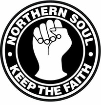 x2 12cm Vinyl Window Stickers Northern Soul wigan casino car keep faith mods - £5.72 GBP