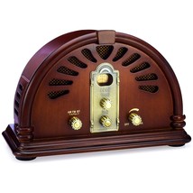 Classic Vintage Retro Style Am/Fm Radio With Bluetooth - Handmade Wooden... - $160.99