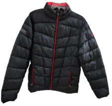 SPYDER  Men&#39;s Athletic Puffer Jacket Black Raynor Garage Coat Size Medium - £29.51 GBP
