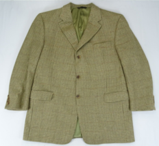 Burberry Olive Green Beige Blazer Wool Cashmere Size 44R USA Made 3 Button - $52.20