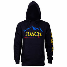 Busch Beer Mountain Logo Men&#39;s Blue Hoodie Blue - £39.92 GBP