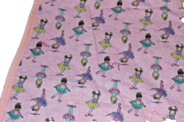 New Hand Crafted Reversible Baby Quilt 58”x 42” Pink Sparkle Ballerina &amp; Pink - £17.52 GBP
