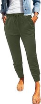 EVALESS Womens Green Drawstring Elastic Waist Sports Lounge Pants w Pockets  4XL - £14.15 GBP
