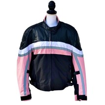 Xelement Womens Motorcycle Jacket and Armor Size 3XL Black Leather Pink ... - £38.44 GBP
