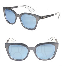 Christian Dior Diorama 1 Shiny Grey Blue Mirrored Metal Square Sunglasses Women - £229.49 GBP
