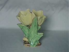 Vintage McCoy Pottery Double Yellow Tulip Vase Planter Mid Century (2) - $35.00