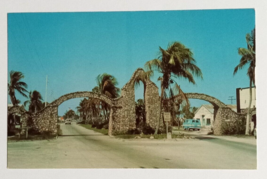 Stone Archway Entrance to Fort Myers Beach Palm Trees Florida FL Postcard c1970s - £5.97 GBP