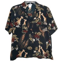 BonWorth Womens Size Small Petite Blouse Short Sleeve Button Front Brown Floral - £10.20 GBP