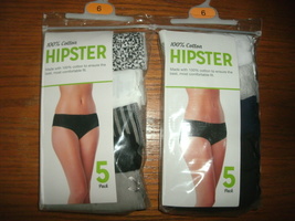 NEW Womens Hipster Panties 12 pairs ladies size 6 (M) cotton 8 solids 2 patterns - £14.98 GBP