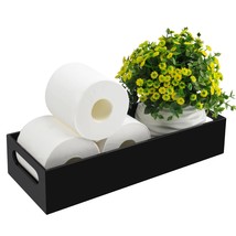 Toilet Paper Holder With Storage, Acrylic Toilet Tank Tray, Black Bathroom Trays - £28.46 GBP