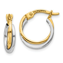 14k Two-tone Polished Hollow Hoop Earrings TL697 - $317.36