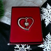 LENOX Forevermore Ornament Our First Christmas 2011 Annual Heart Silver Plate  - £19.08 GBP