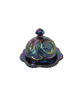 LE Smith Amethyst Carnival Pinwheel and Hobstar / Sunburst Covered Butter Dish - $58.41
