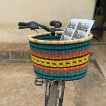 African handmade bolga basket bike,bolga basket, shipping basket, African basket - £74.11 GBP