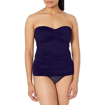 $60 Anne Cole Women&#39;s Solid Twist Front Bandeau Tankini Top Medium (DEFECT) - $29.10